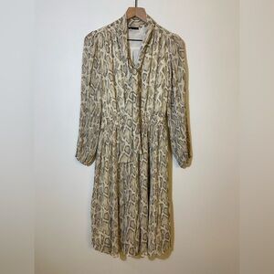 Current Air Women’s Size XS MIDI Dress snake skin print long sleeve